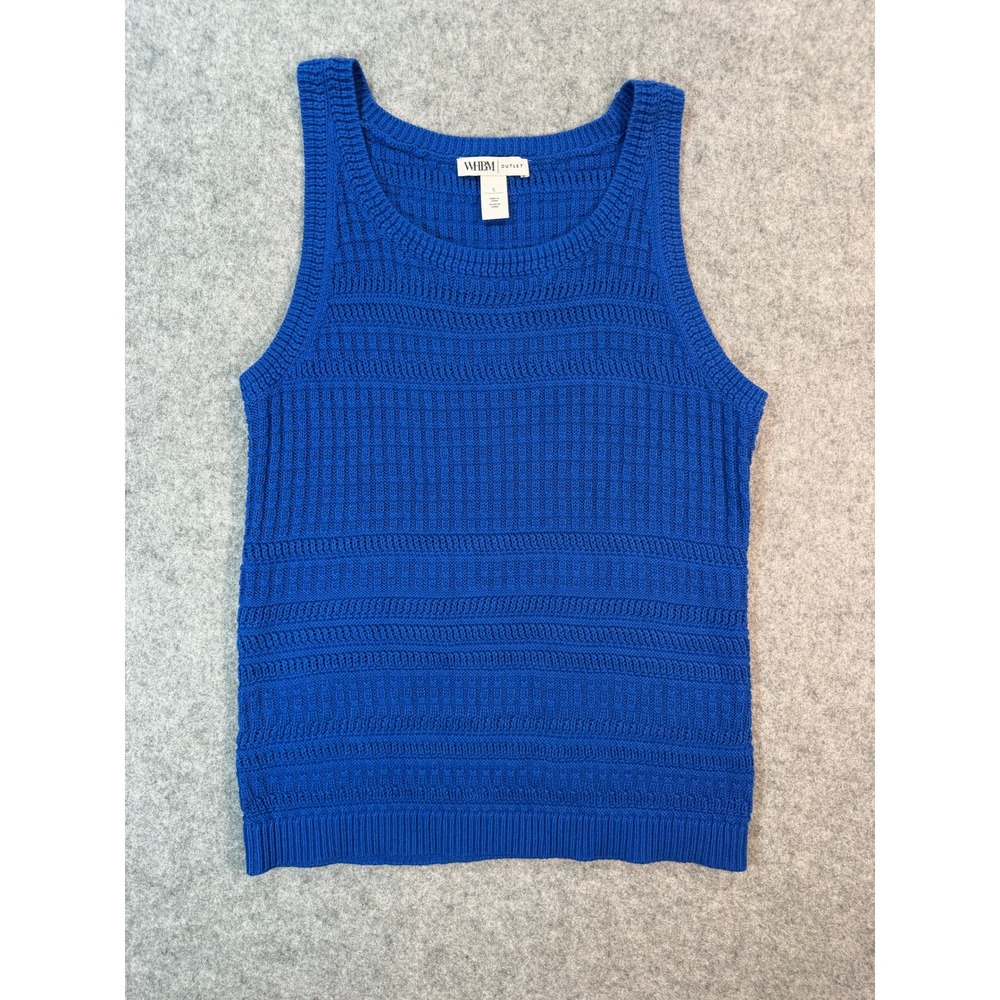 White House Black Market Outlet Blue Knit Tank Top Sweater Vest Womens Small